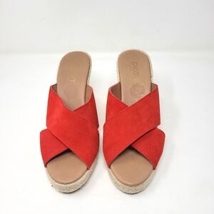Women’s Red Suede Slide Sandals